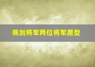 佩剑将军两位将军原型