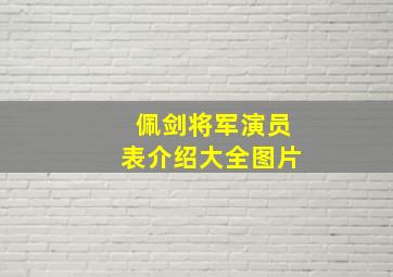 佩剑将军演员表介绍大全图片