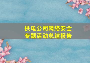 供电公司网络安全专题活动总结报告