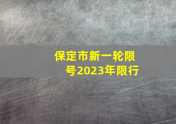 保定市新一轮限号2023年限行