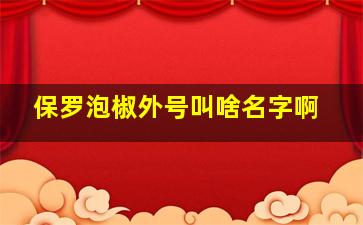 保罗泡椒外号叫啥名字啊