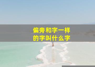 偏旁和字一样的字叫什么字