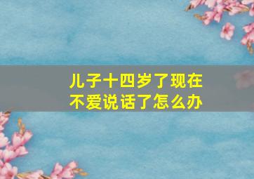 儿子十四岁了现在不爱说话了怎么办