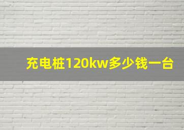 充电桩120kw多少钱一台