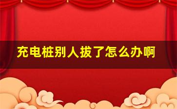 充电桩别人拔了怎么办啊