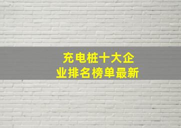 充电桩十大企业排名榜单最新