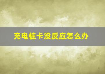 充电桩卡没反应怎么办