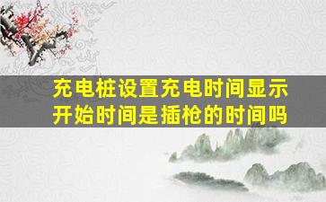 充电桩设置充电时间显示开始时间是插枪的时间吗