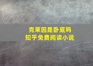 克莱因是卧底吗知乎免费阅读小说