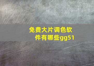 免费大片调色软件有哪些gg51