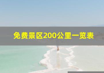 免费景区200公里一览表