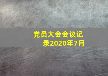 党员大会会议记录2020年7月