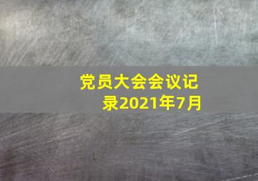 党员大会会议记录2021年7月