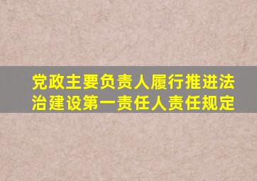 党政主要负责人履行推进法治建设第一责任人责任规定