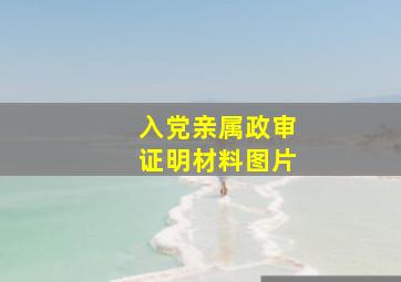 入党亲属政审证明材料图片