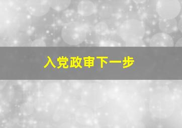 入党政审下一步