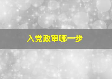 入党政审哪一步