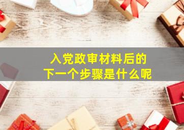 入党政审材料后的下一个步骤是什么呢