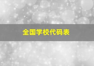 全国学校代码表