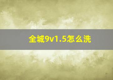 全城9v1.5怎么洗