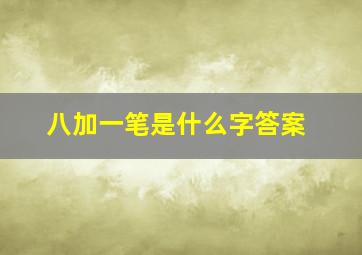 八加一笔是什么字答案