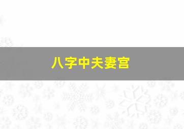 八字中夫妻宫