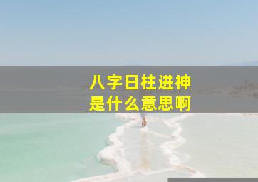 八字日柱进神是什么意思啊