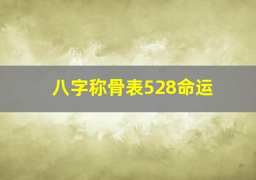 八字称骨表528命运