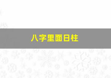 八字里面日柱