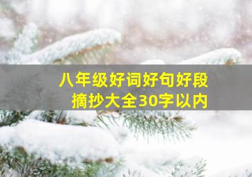 八年级好词好句好段摘抄大全30字以内