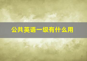 公共英语一级有什么用