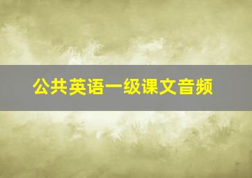 公共英语一级课文音频