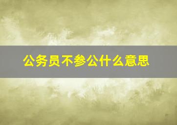 公务员不参公什么意思