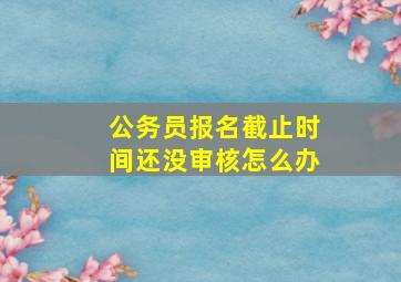 公务员报名截止时间还没审核怎么办