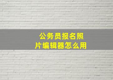 公务员报名照片编辑器怎么用