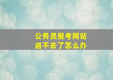 公务员报考网站进不去了怎么办