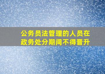 公务员法管理的人员在政务处分期间不得晋升