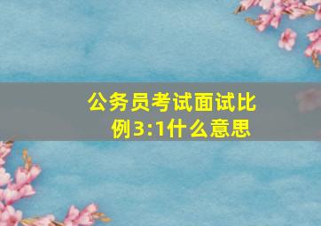 公务员考试面试比例3:1什么意思