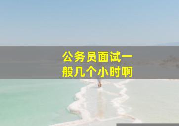 公务员面试一般几个小时啊