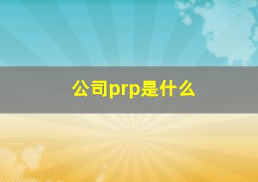 公司prp是什么