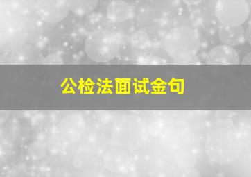 公检法面试金句