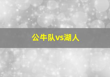 公牛队vs湖人