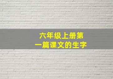 六年级上册第一篇课文的生字