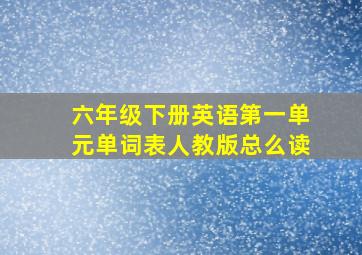 六年级下册英语第一单元单词表人教版总么读