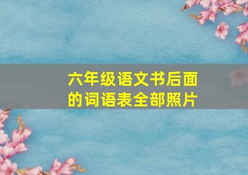 六年级语文书后面的词语表全部照片