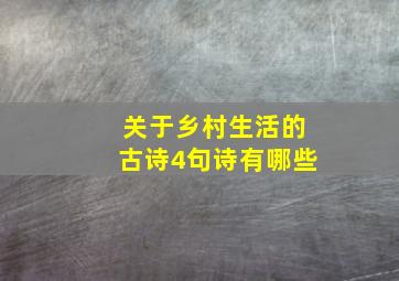 关于乡村生活的古诗4句诗有哪些