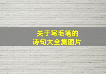 关于写毛笔的诗句大全集图片