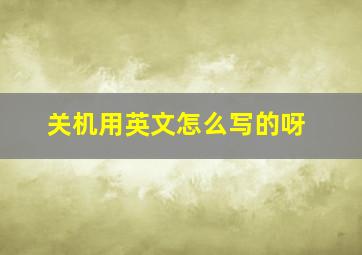 关机用英文怎么写的呀