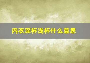 内衣深杯浅杯什么意思