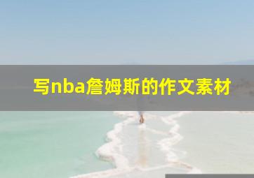 写nba詹姆斯的作文素材